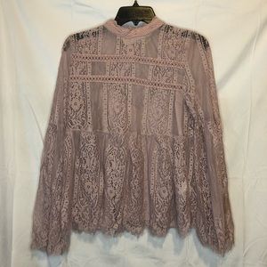 Altar'd State Lace Long Sleeve Blouse